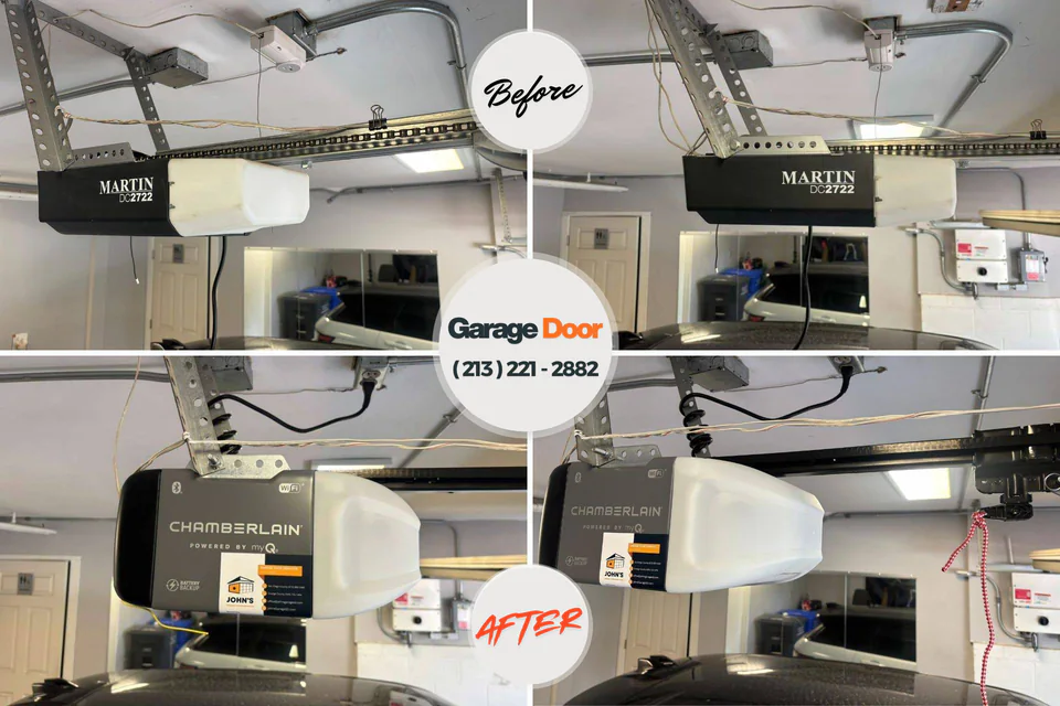 Before and after: garage door repair Dalton Gardens, ID